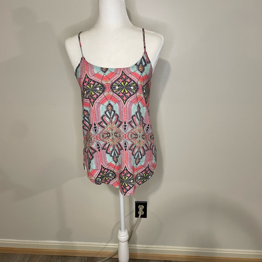 Pink Geometric Print Women's Top